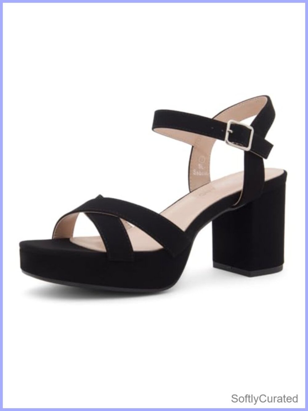 Platform Heeled Sandals Square Open Toe Ankle Strap Dressy Evening Heels